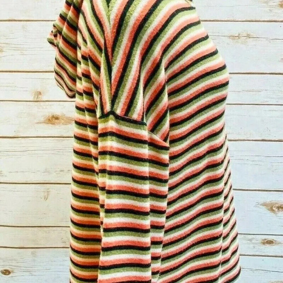 POOF NEW YORK Women 3/4 Sleeve Hoodie Pullover Striped Casual Top Size Medium - Picture 5 of 11